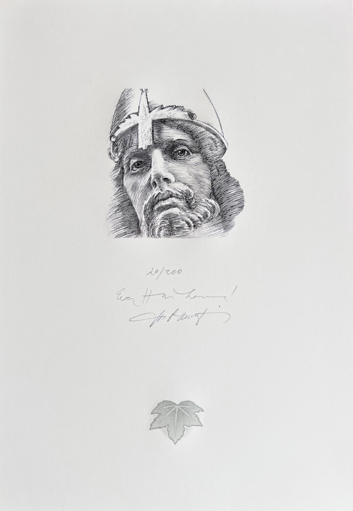 Grafický list s ocelotiskem portrétu svatého Václava